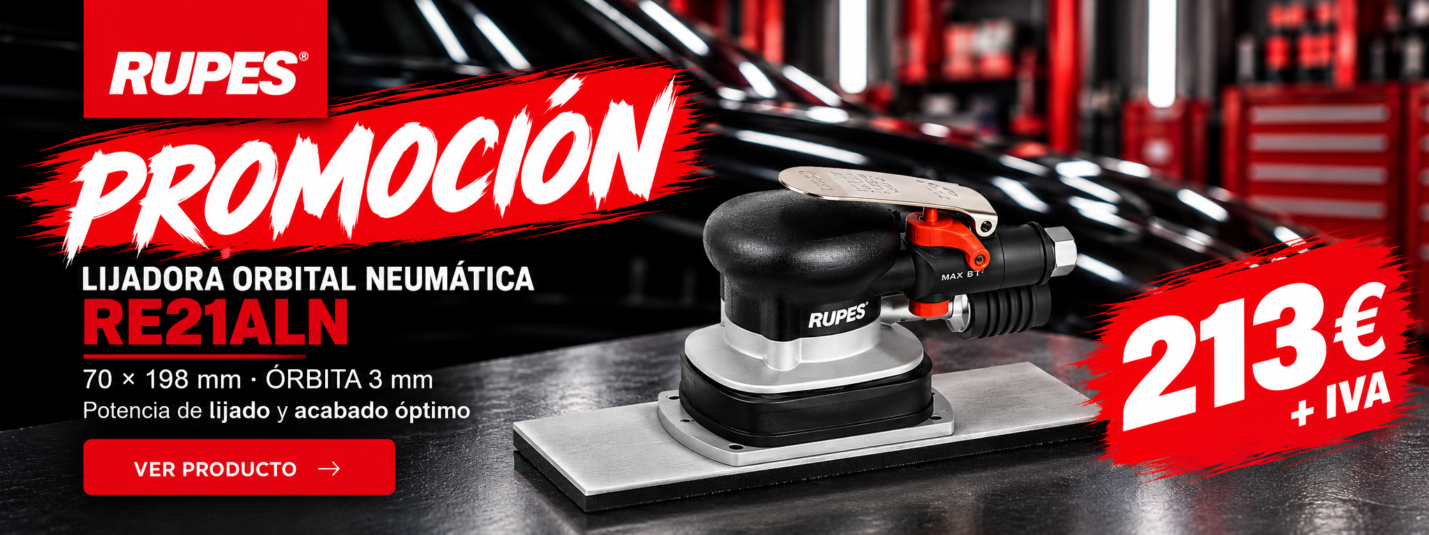 BANNER Promocion RUPES Lijadora Orbital Neumatica